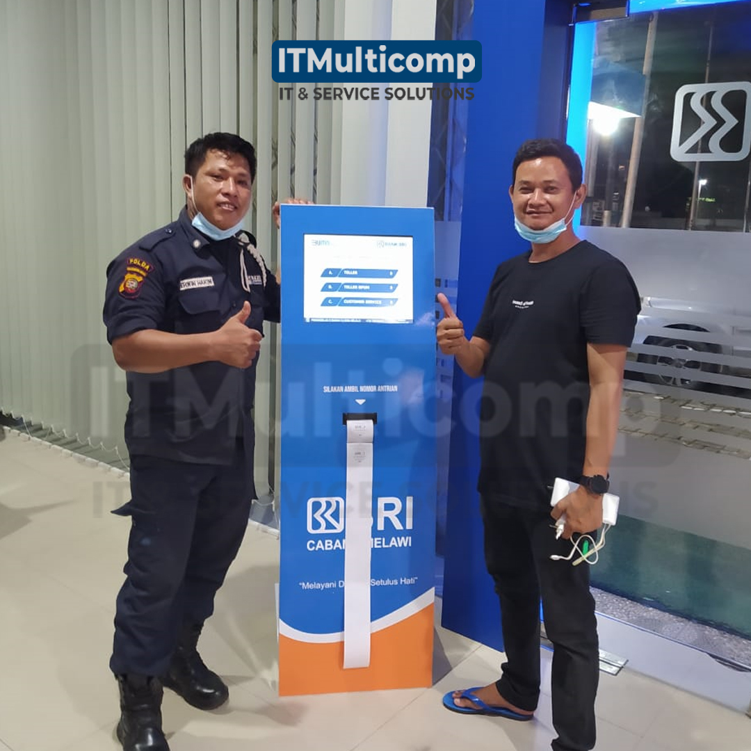 Pemasangan Mesin Antrian BRI cabang Belawi
