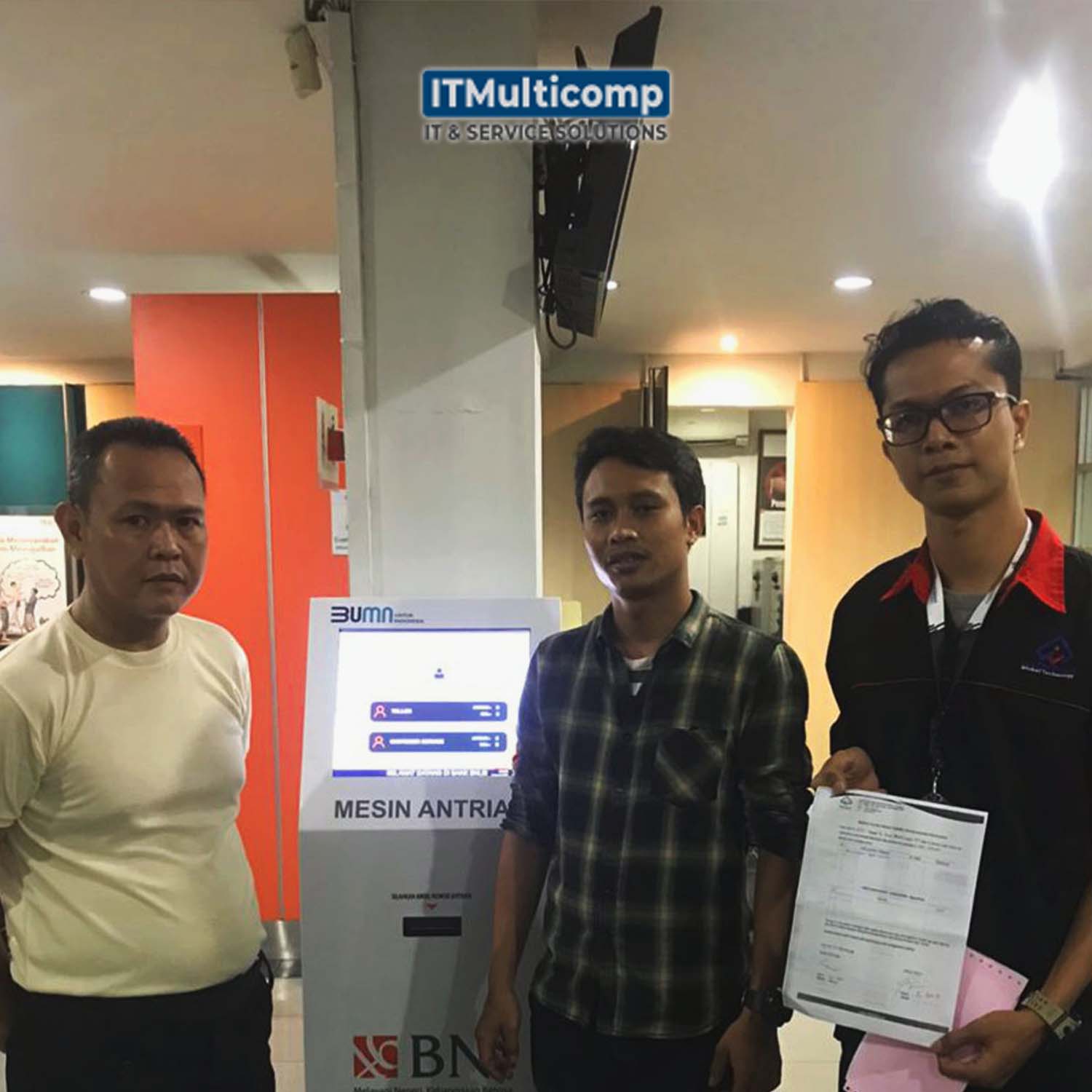 Pemasangan Mesin Antrian di BNI Pasar Klender