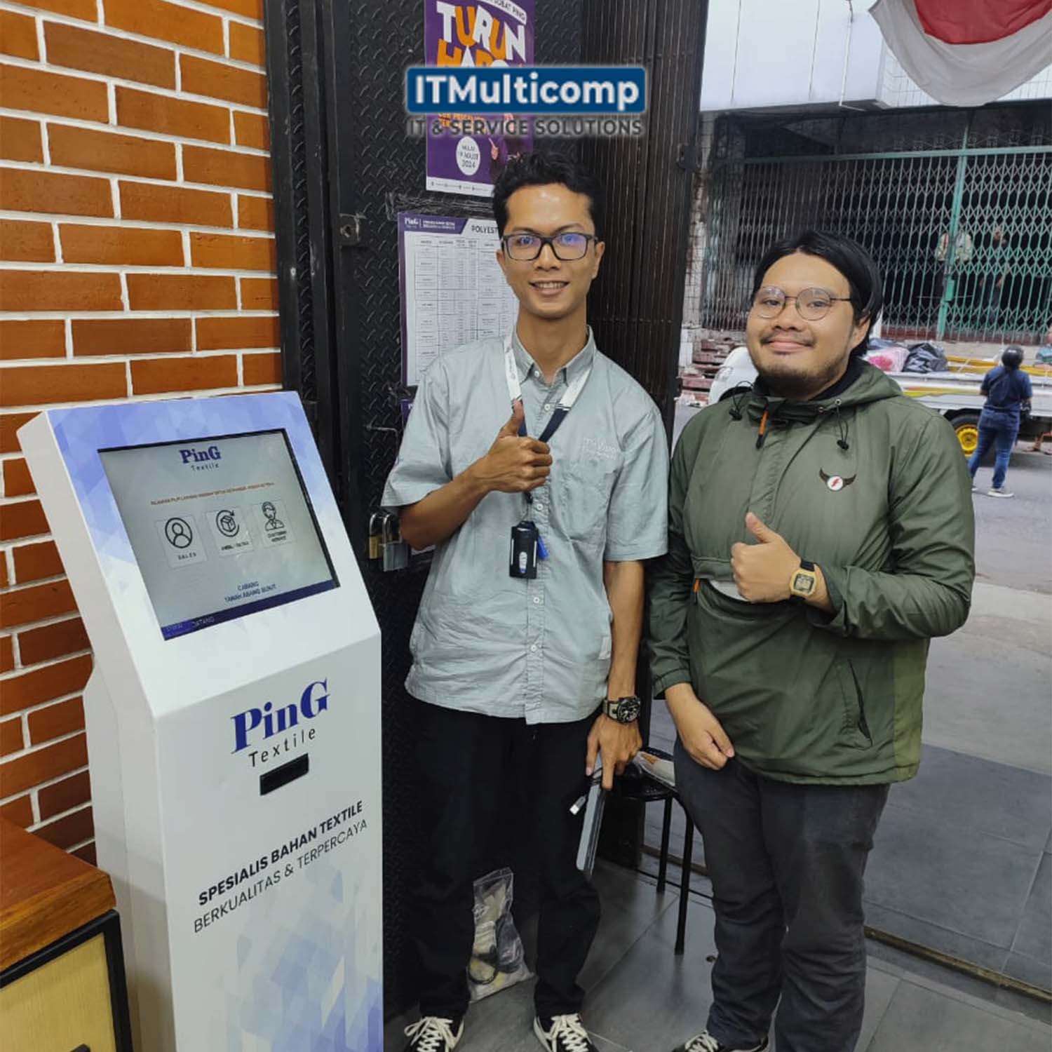 Pemasangan Mesin Antrian Type 1 di Ping Textile